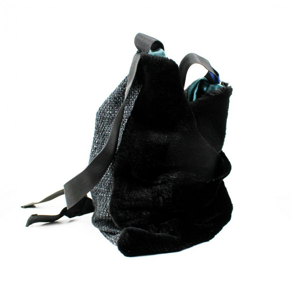 One-of-a-kind handbag with natural fur