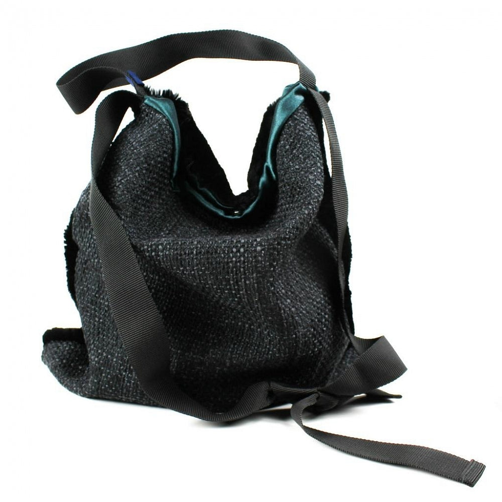 One-of-a-kind handbag with natural fur