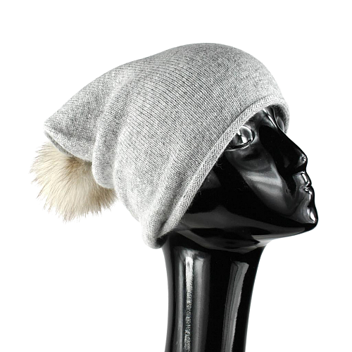 Long warm leisure hat with pom pom