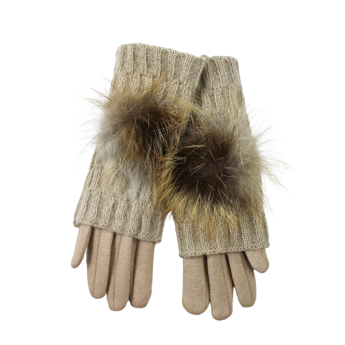 A beautiful set of wrists and gloves with natural fur