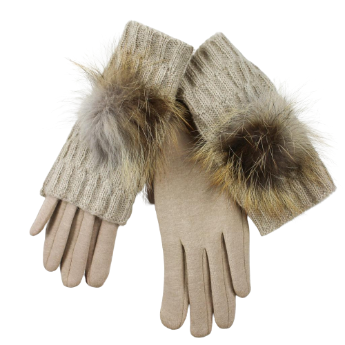 A beautiful set of wrists and gloves with natural fur