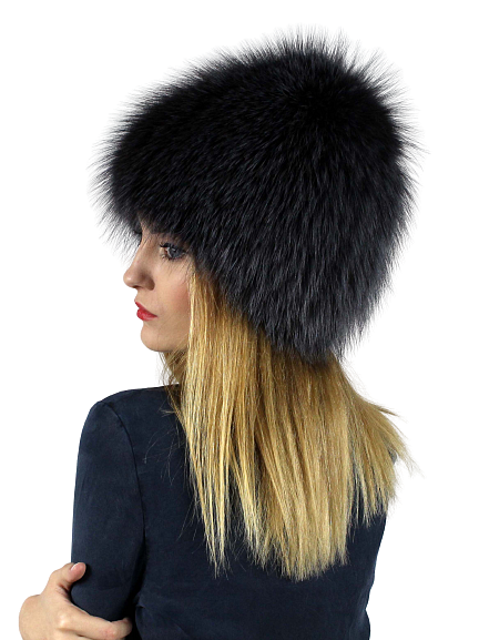 Stylish knitted fox hat