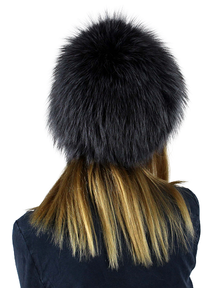 Stylish knitted fox hat