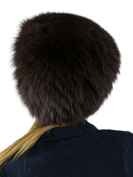 Dark chocolate knitted fox hat