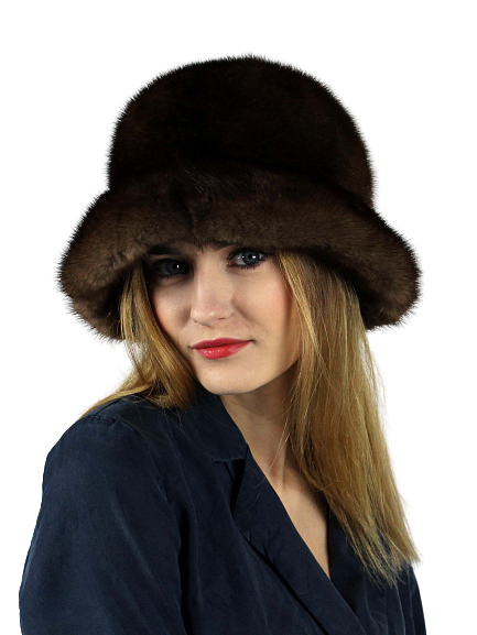 An elegant hat made of mink fur