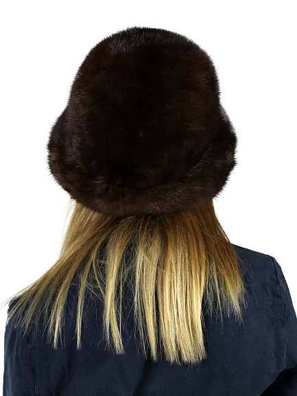 An elegant hat made of mink fur