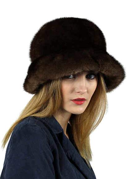 An elegant hat made of mink fur