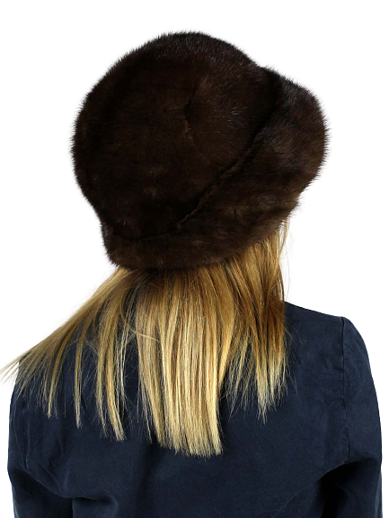 An elegant hat made of mink fur