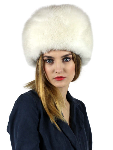 Massive oval fox fur hat