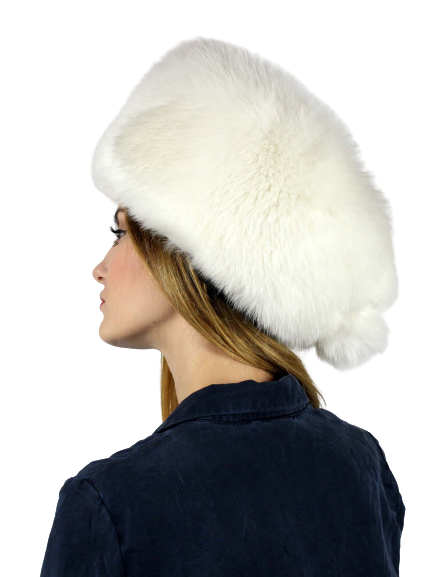 Massive oval fox fur hat