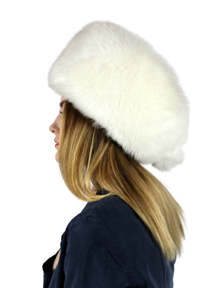 Massive oval fox fur hat