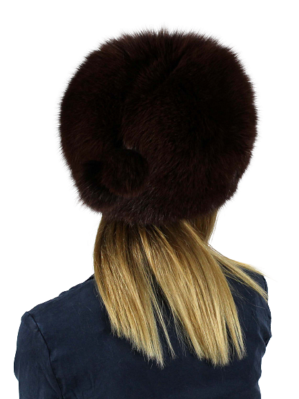 Dark burgundy fox hat