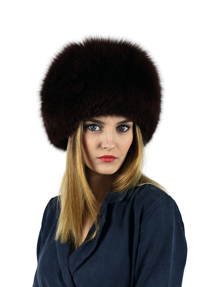 Dark burgundy fox hat