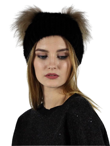 Exclusive mink and fire fox hat "kitten"