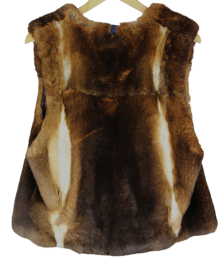 Reks šinšilinio triušio vieno dydžio šilta liemenė