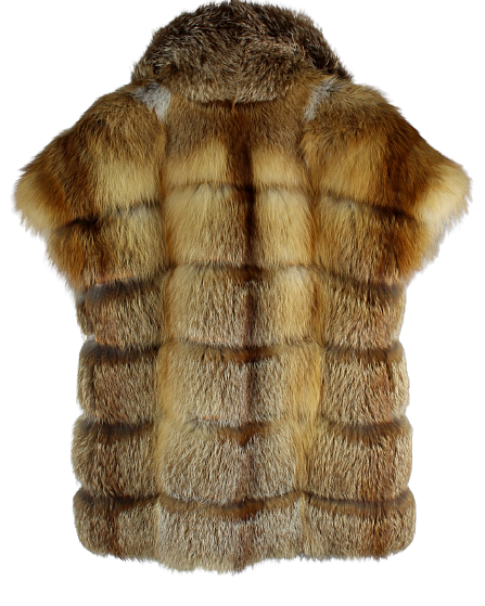 Universalaus dydžio lapės kailio liemenė kimono