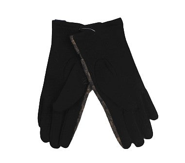 Warm cotton gloves with natural fur accents
