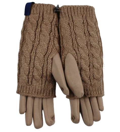 Women's gloves with natural fur in a classic style