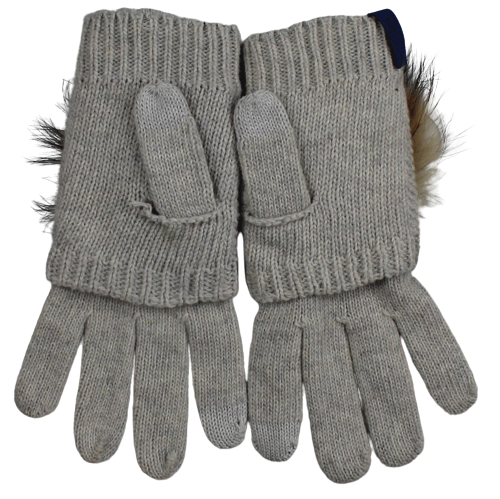 Beautiful warm wool gloves with natural fur