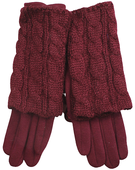 A beautiful set of wristbands and gloves in a beautiful braid pattern