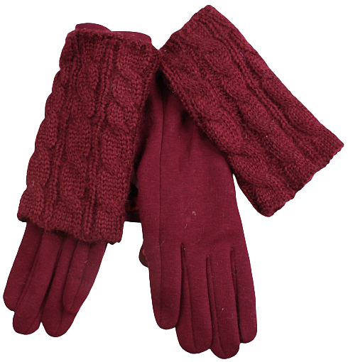 A beautiful set of wristbands and gloves in a beautiful braid pattern