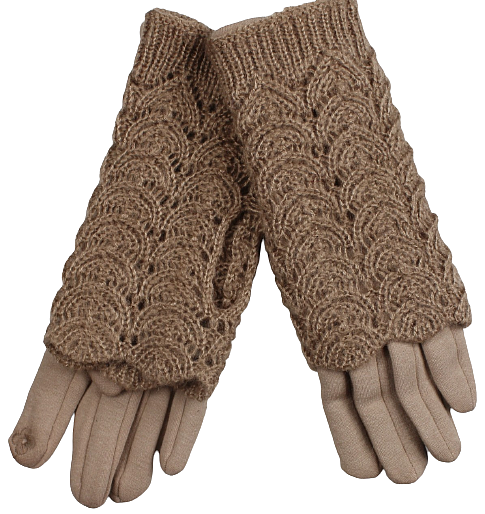 Classic beige gloves with wristbands