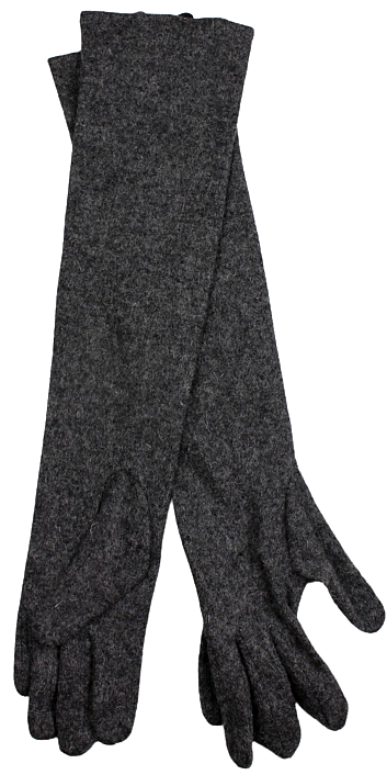 Extra long grey elegant wool gloves