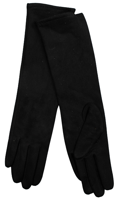 Black faux leather long gloves