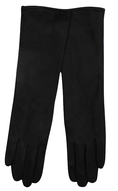 Black faux leather long gloves