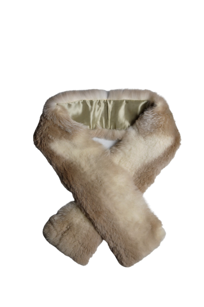Warm and beautiful cream colored fox fur scarf