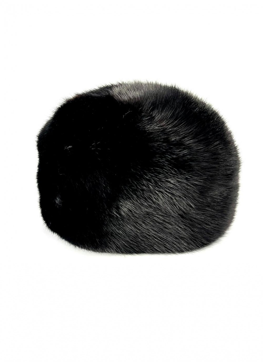 Juoda audinės kailio kepurė skrybėlaitė