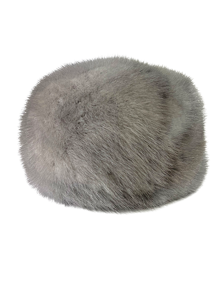 Beautiful grey mink fur hat
