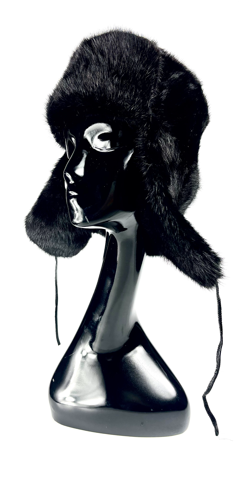 Dyed black mink fur men's hat Unisex winter hat