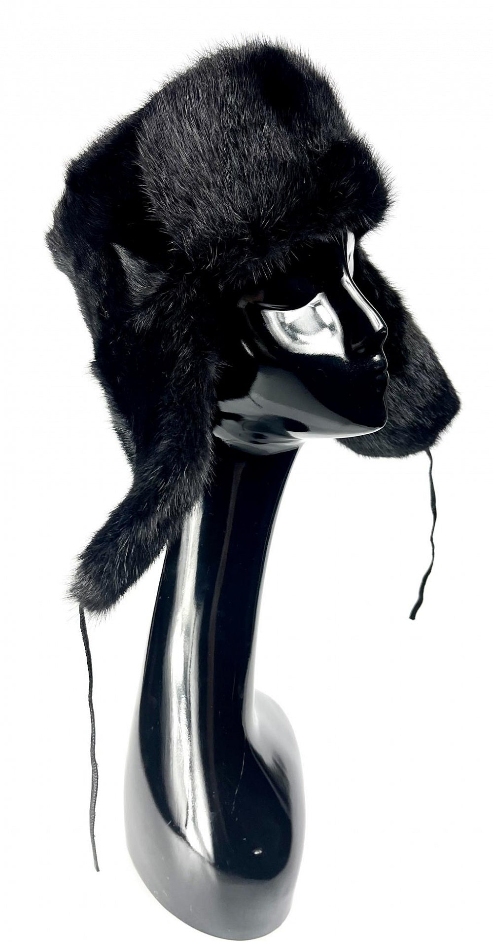 Dyed black mink fur men's hat Unisex winter hat