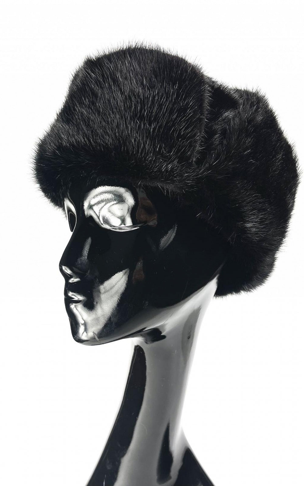 Dyed black mink fur men's hat Unisex winter hat