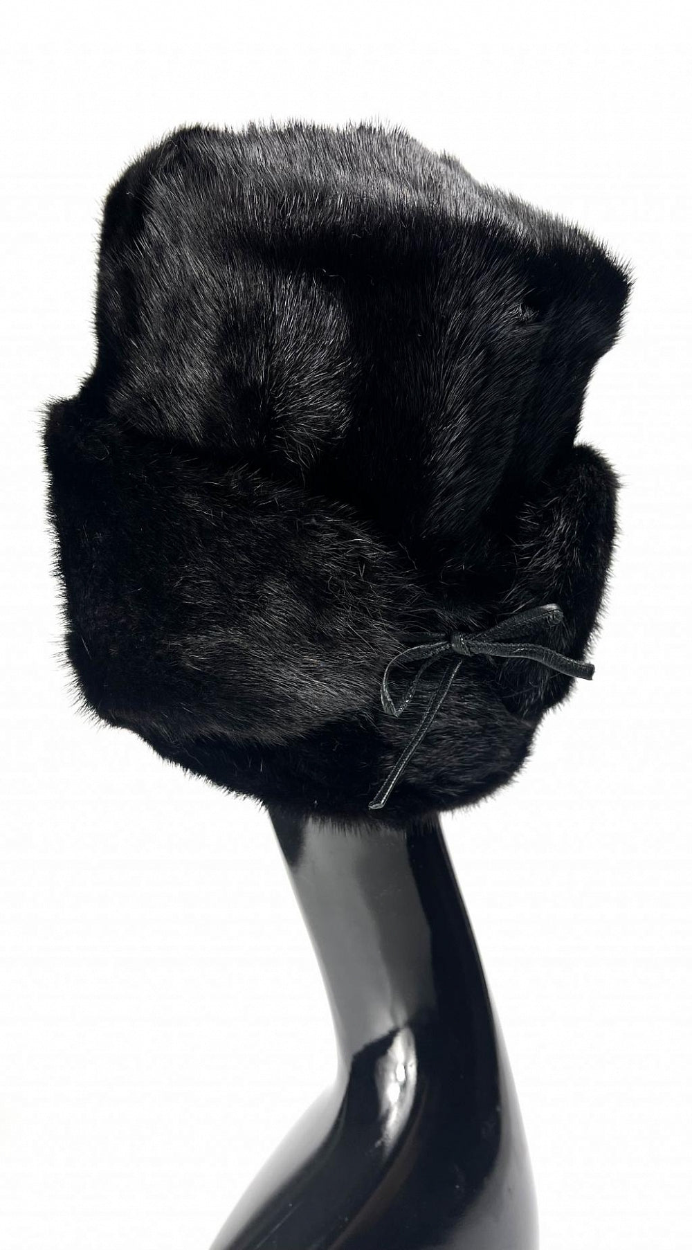 Dyed black mink fur men's hat Unisex winter hat