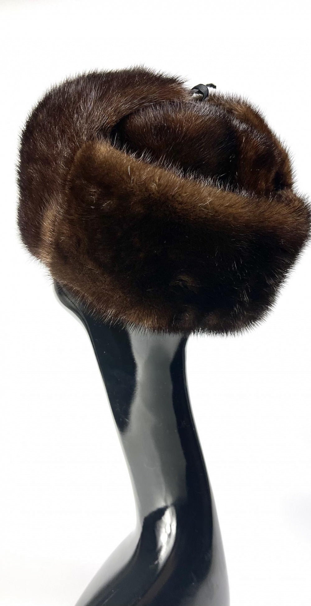 Brown mink fur hat "Ushanka" style men's winter hat