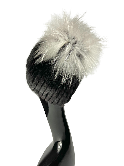 Mink and fox fur hat