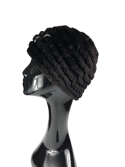 Knitted sheared beaver elegant hat