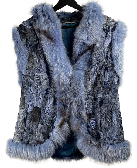 Classic style blue women's waistcoat