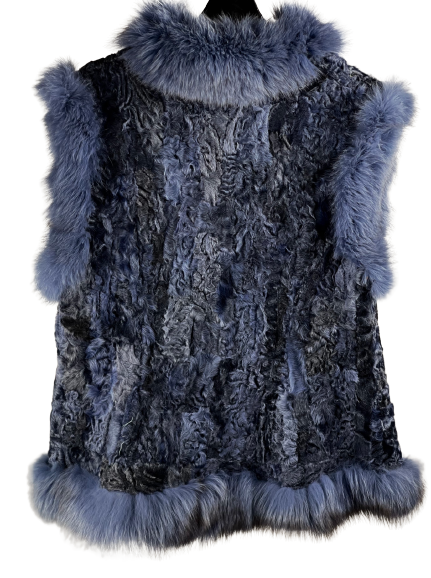 Classic style blue women's waistcoat