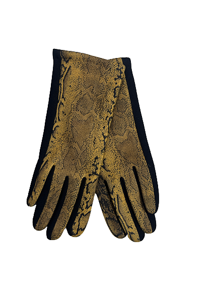 Elegant women's gloves in yellow and black