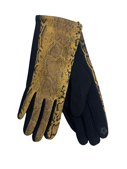 Elegant women's gloves in yellow and black