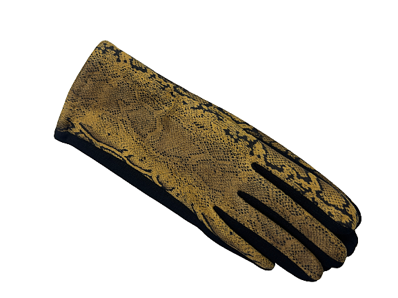Elegant women's gloves in yellow and black