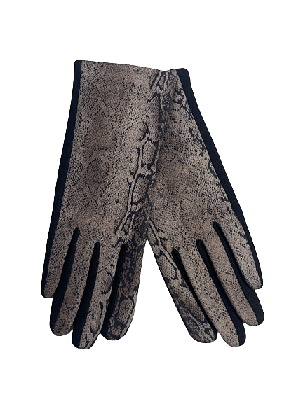 Warm cotton gloves with snake print