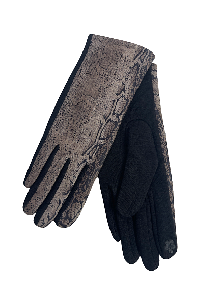 Warm cotton gloves with snake print