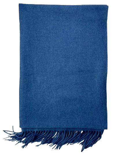 Blue soft cashmere scarf for men or women