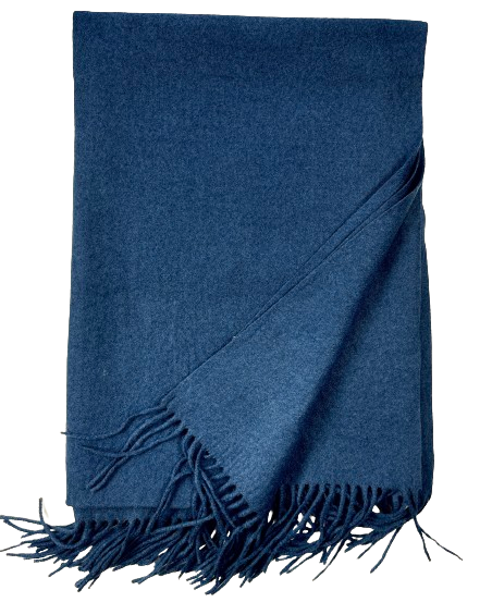 Blue soft cashmere scarf for men or women