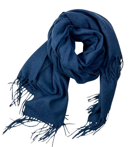 Blue soft cashmere scarf for men or women