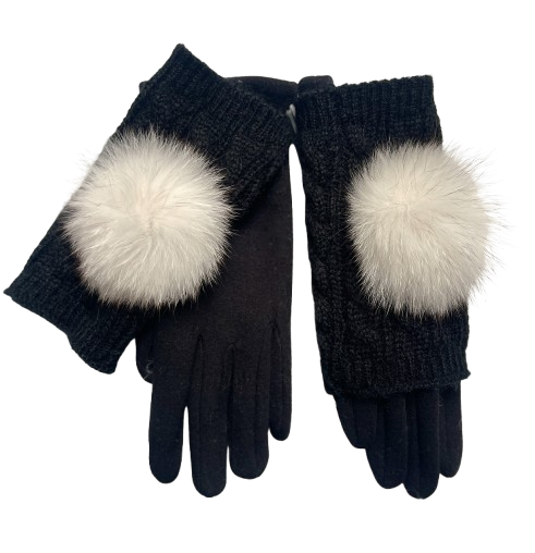 Black colour elegant woman gloves